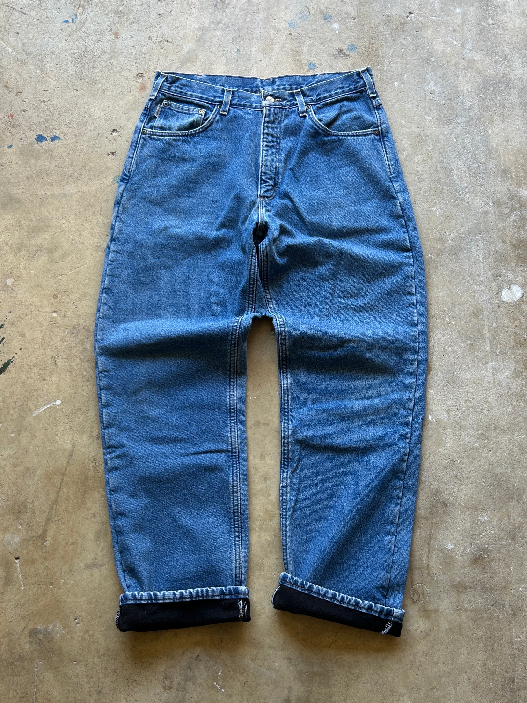 Vintage Flannel Lined Carhartt Jeans - 34