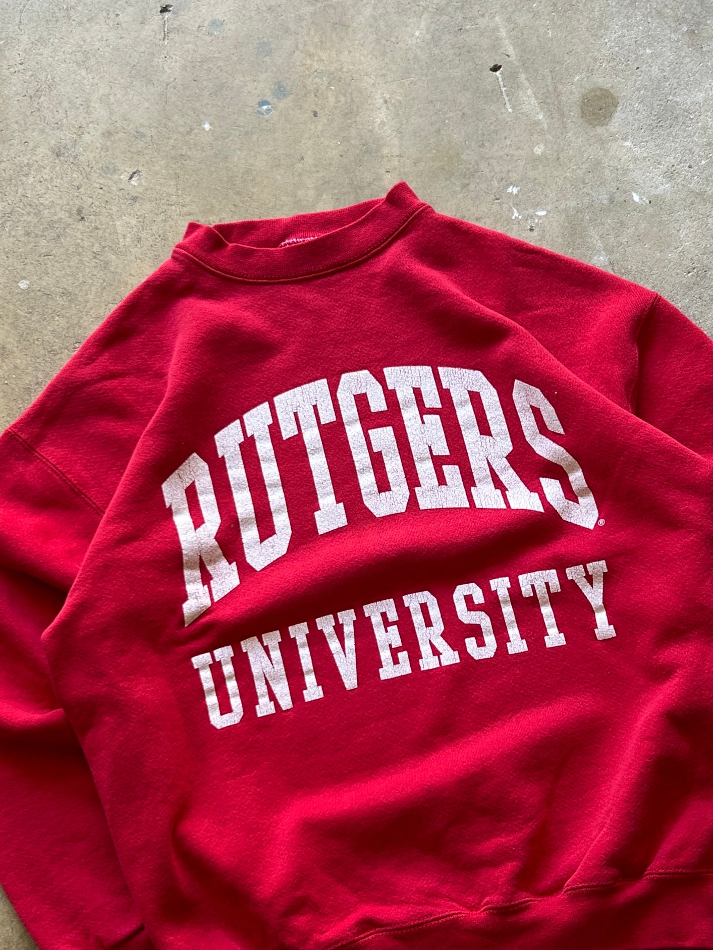 Vintage Rutgers Spellout Crew - M