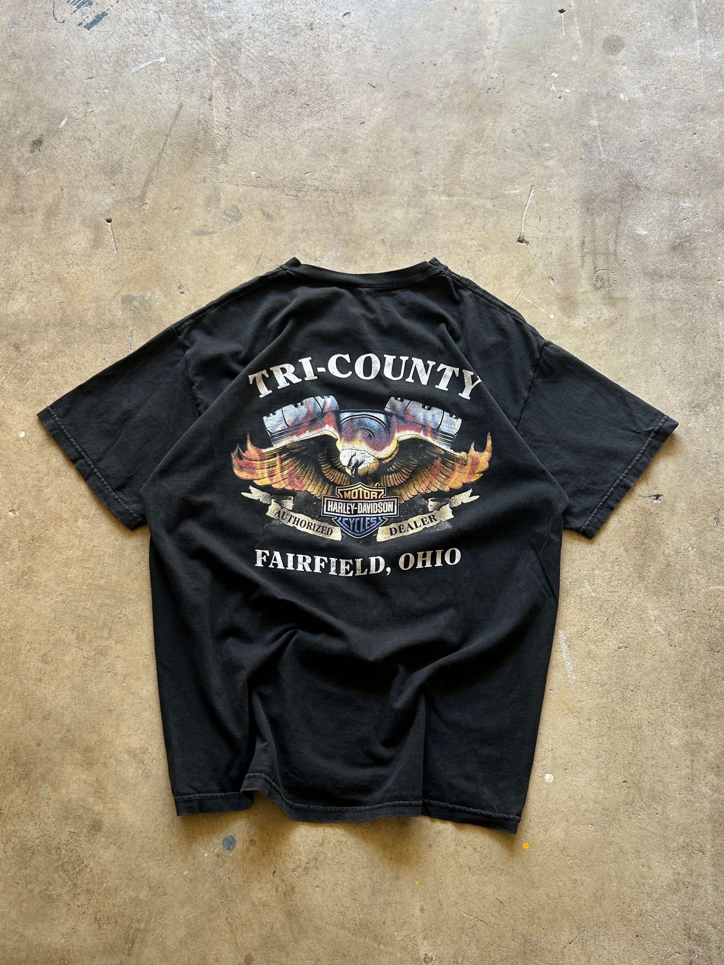Vintage Tri-County Harley Davidson Tee - L