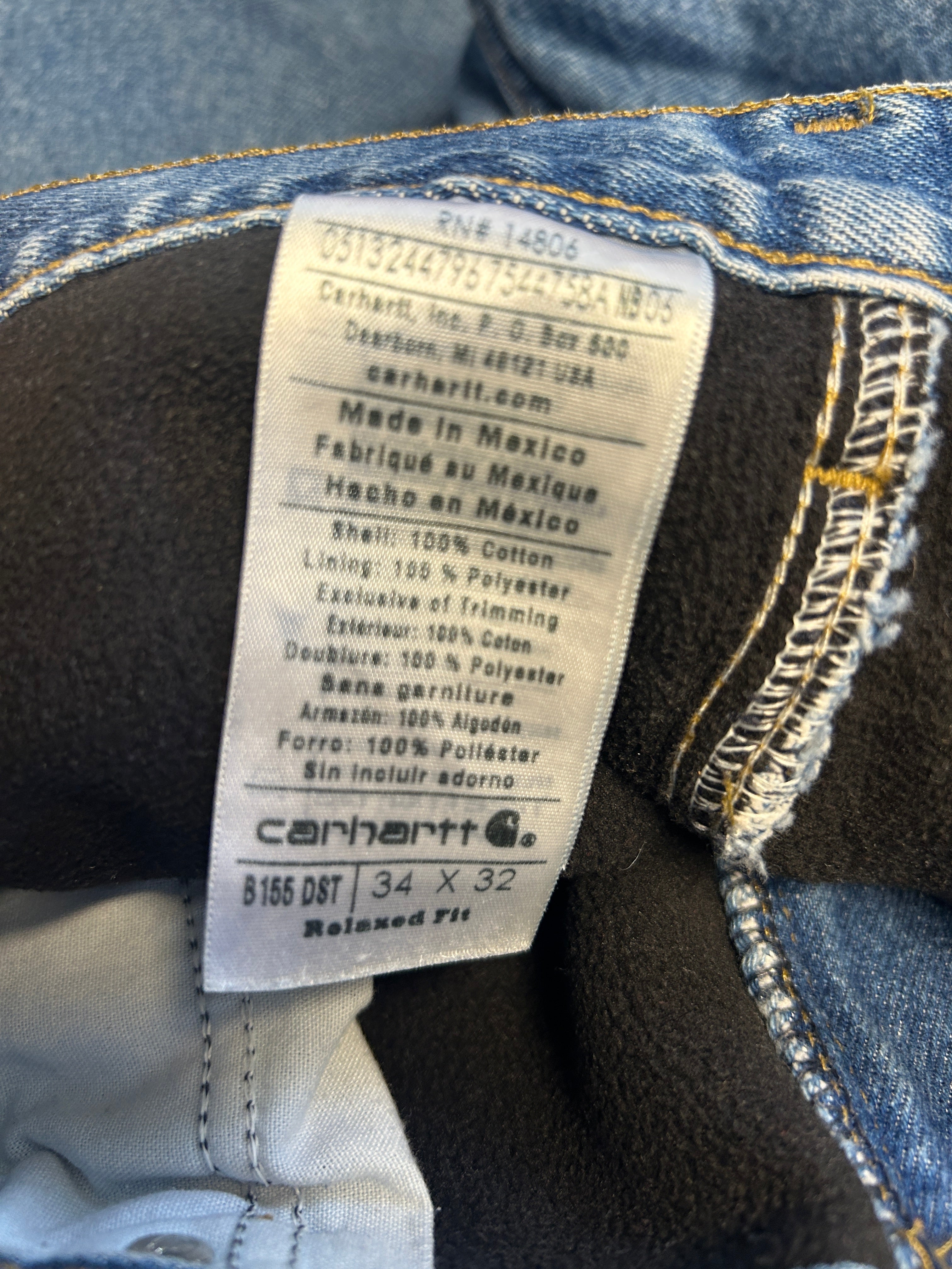 Vintage Flannel Lined Carhartt Jeans - 34